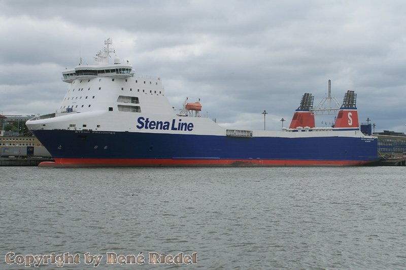 Die  Stena-Freighter  liegt am Deutschlandkai in Gteborg. Aufnahme vom 5.8.2008