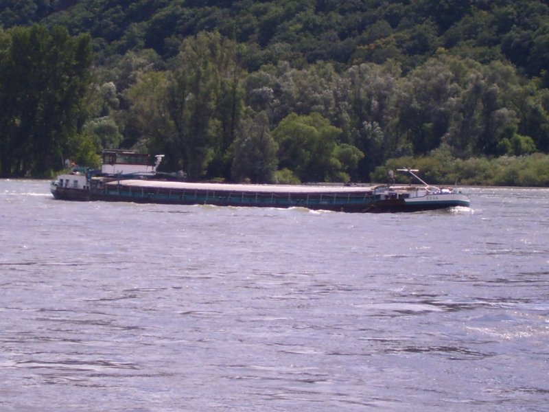 Frachtschiff bei Assmanshausen, Fahrtrichtung Koblenz; 24.07.2007