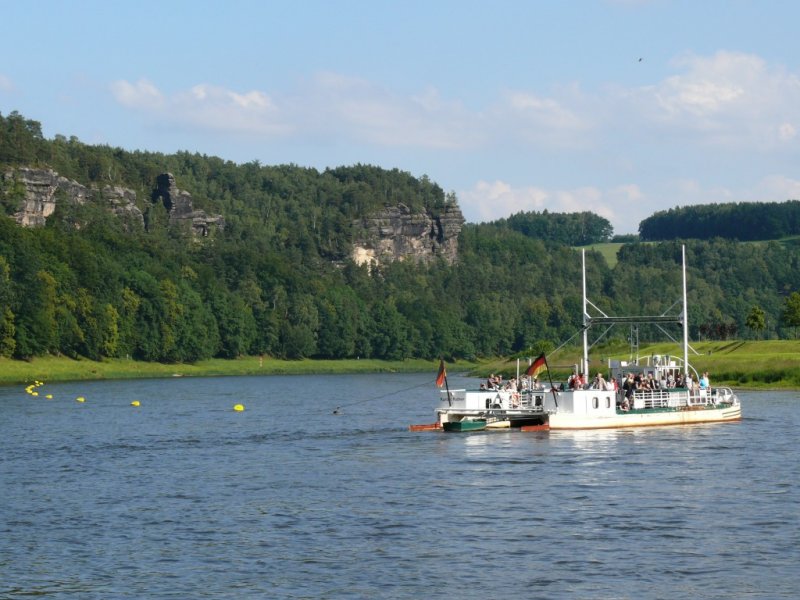 Gierseil-Fhre auf der Elbe in Kurort Rathen (Schsische Schweiz); 17.06.2009
