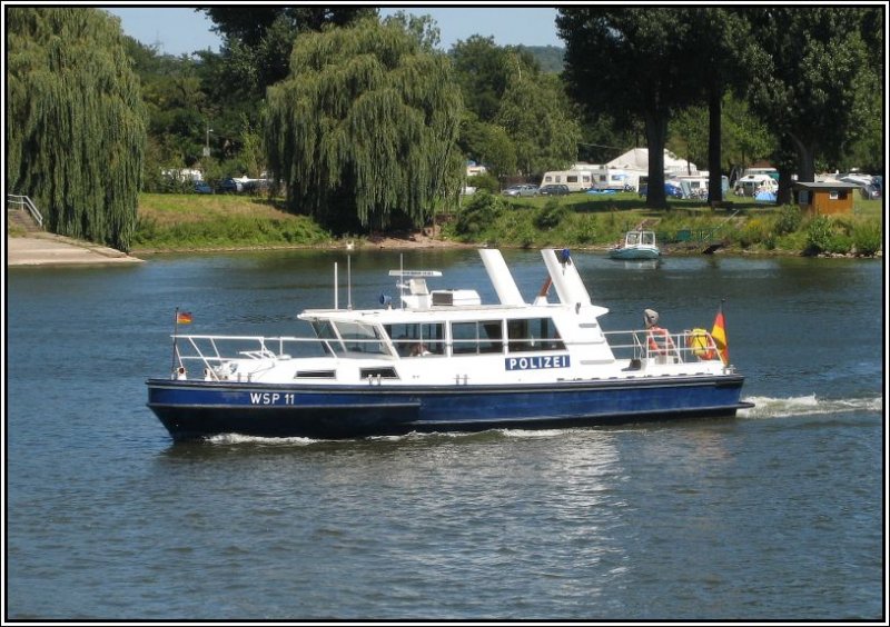 Polizeiboot  WSP 11  auf der Mosel in Koblenz, aufgenommen am 01.08.2007.