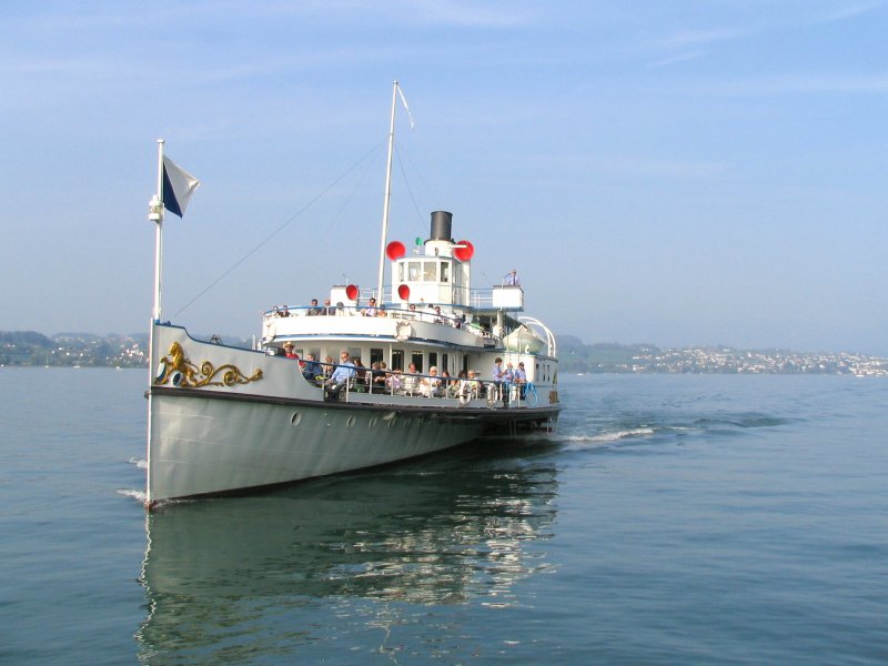 Raddampfer  Stadt Zrich  auf dem Zrichsee am 23.09.06 bei der Anfahrt zur Insel Ufnau