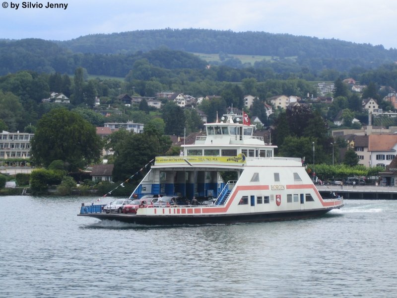 Seit etlichen Jahren gibt es auf dem Zrichsee eine Autofhre die Horgen am linken Seeufer, und Meilen am rechten Seeufer mit einandreer  vebrindet. Am 1.8.08 verlsst die ''Horgen'' Meilen.