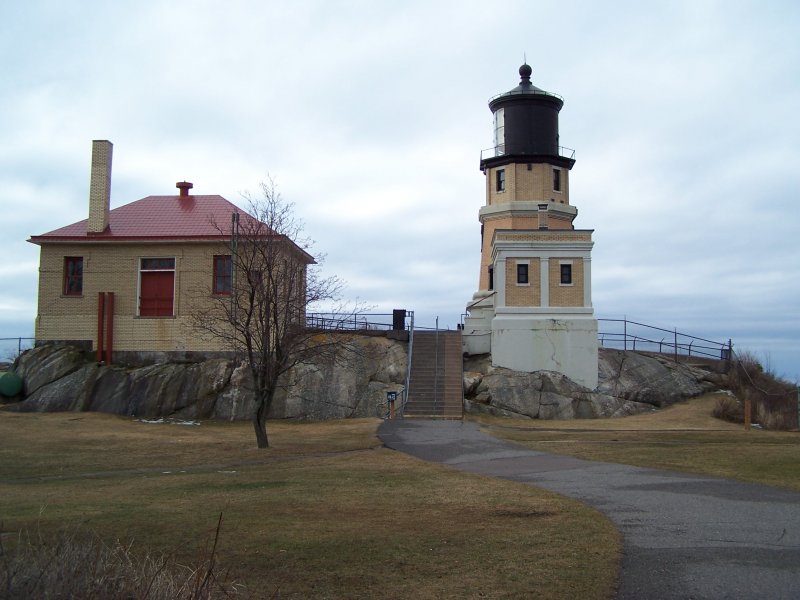 Split Rock Lighthouse SP am 02.01.2004 am Lake Superior in Minnesota.