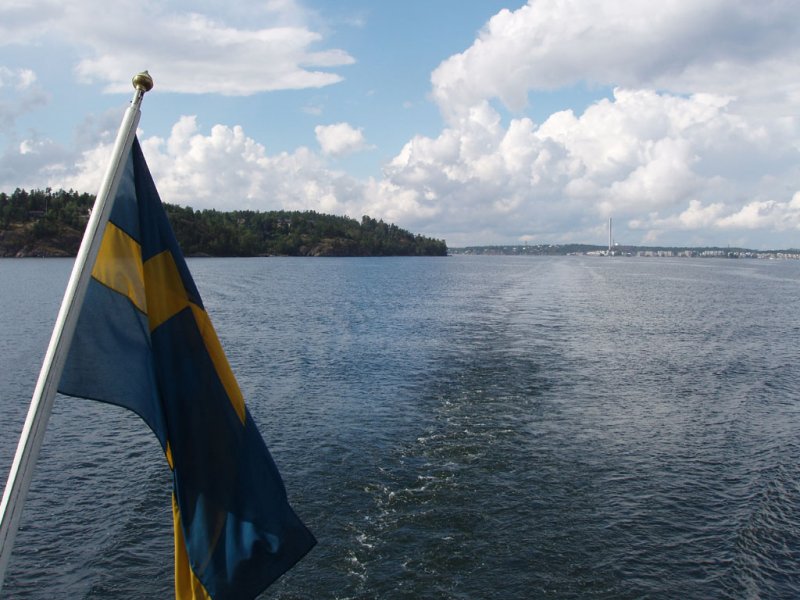 Stockholm-Skrgrd und schwedische Flagge