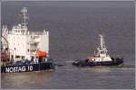 Der 2008 gebaute Schlepper CORVIN (IMO 9429883) hat mchtig was am Haken. Die CORVIN ist 24 m lang, 9 m breit und hat einen Pfahlzug von 50 t. Eigentrmer ist Hans Schramm, Brunsbttel. 29.05.2009