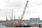 Ponton LVP IX am 25.02.2023 beim Skandinavienkai in Lübeck-Travemünde