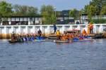 Startphase beim Drachenbootrennen im Ueckermünder Stadthafen zur Haff-Sail. - 30.05.2014