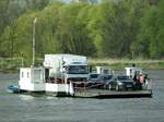 Fähre Aken/Elbe am 10.04.2017 , vom südlichem Ufer aufgenommen.