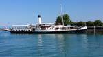 Das Dampfschiff Hohentwiel am 13.07.2018 im Hafen Konstanz.