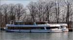 Die HELENA und die EUROPA der Mindener Fahrgastschifffahrt liegen während der Winterpause an ihrem Liegeplatz am Mittellandkanal. 08.03.2015
