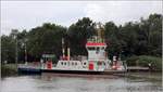 Die 1958 gebaute STETTIN (ENI 05042080) liegt an der Fährstelle Kudensee. Die von der Wasser- und Schifffahrtsverwaltung des Bundes kostenlost betriebene Fähre ist 29,07 m lang und 8,94 m breit. 08.07.2019