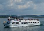 Die MS  BODENSEE  aufgenommen bei einer Schifffahrt auf dem Untersee des Bodensees Nahe Ermatingen am 13.09.2012.