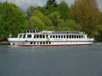 FGS Charlottenhof der Weissen Flotte Potsdam am 15.04.2014 auf der Havel bei Sacrow zu Tal.