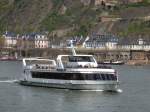 Fahrgastschiff Deutsches Eck auf dem Rhein unterhalb der Burg Ehrenbreitstein Koblenz 08.04.2012

