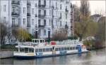 Der Raddampfer EUROPA auf der Spree am Anleger in Berlin-Tiergarten, OT Moabit. L=35,79m; B=5,10m; 150 Personen. Foto:20.04.2013