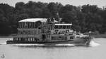 Die 1970 gebaute MS EDELTRAUD war Mitte August 2020 auf dem Chiemsee unterwegs. (Hafen Prien)