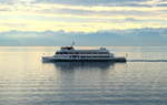 Bodenseeschifffahrt 6: Am Morgen des 16.03.2018 ist das 1989 in Dienst gestellte Motoschiff GRAF ZEPPELIN (59,05x12,2 m, 927 PS/682 kW) auf dem Bodensee unterwegs