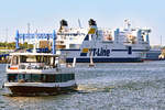 Fahrgastschiff HANSA am 15.06.2020 im Hafen von Lübeck-Travemünde.