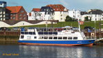 JAN CUX am 3.7.2016 in  Cuxhaven  /
Ex-Namen: PLISCH UND PLUM bis 1973, NIENSTEDTEN bis 2002, OLIVIA 2004 bis 2013 /
FGS / Lüa 26 m, B 5,69 m, Tg 1,75 m / 2 Diesel, MAN D 2566 ME, ges. 206 kW (280 PS, 11 kn / gebaut b1963 bei Bootswerft Staark, Lübeck / Eigner: Reederei Narg, Cuxhaven /
