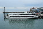 Bodenseeschifffahrt 7: Das Motorschiff LINDAU (2006, 45,9x10,3 m, 994 PS/731 kW) am 16.03.2018 in Friedrichshafen 