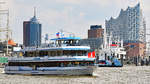 Fahrgastschiff LA PALOMA ex ANJA (ENI-Nr.: 04811010) der Reederei Rainer Abicht am 26.05.2020 im Hafen von Hamburg.