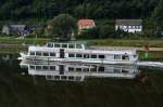 Die Schsische Schweiz hat bereits viele Flsse gesehen. Bevor es auf die Elbe kam war es bei der Oberweserdampfschifffahrt als  Dornrschen  im Einsatz. Als das Schiff dann im Dezember 2000 zur Elbschiffahrt Frenzel kam erhielt es den Namen Schsische Schweiz. Die 27,6 Meter lange und 5,6 Meter breite Schsische Schweiz bietet 210 Passagieren platz. Aufgenommen am 30.08.2008