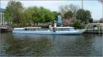 MS Nofretete der Reederei Stern und Kreisschiffahrt auf der Spree. L=37,59m, B=5,68m, 160 Personen. Foto:Mai 2013