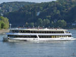 Das Fahrgastschiff  Rheinprinzessin  (08040009) Mitte August 2018 auf dem Rhein zwischen Remagen und Unkel.