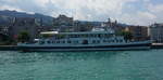 Das Motorschiff Thurgau der SBS Schifffahrt AG im Hafen von Rorschach am 16.