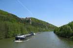 GMS Tirano (02316063 , 67 x 7,50m) am 02.05.2005 zw. den Schleusen Kelheim und Riedenburg (Main-Donau-Kanal) auf Bergfahrt.