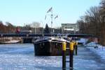 GMS Aby/Lou (04030930 , 67 x 8,2m) lag am 19.01.2016 in der Oder-Spree Wasserstrasse unterhalb der Schleuse Wernsdorf.