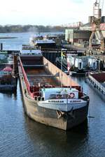 GMS Aldebaran (04602770 , 95 x 9,50m) lag am 14.01.2019 bei der Hitzler-Werft in Lauenburg/Elbe.