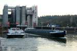 GMS Antares (04024640 , 84,60 x 8,20m) verließ am 26.02.2019 das Schiffshebewerk Scharnebeck und setzte seine Talfahrt im Elbe-Seitenkanal fort.