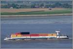 Die 2000 gebaute AVISO I (ENI 05117500) am 20.08.2007 Weser aufwrts fahrend. Sie ist 84,78 m lang, 9,6 m breit, hat einen Tiefgang von 2,45 m und hat eine Tonnage von 1800.