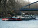 GMS BM-5518 (08340006) am 28.02.2018 im Sacrow-Paretzer-Kanal / UHW zw.d. Eisenbahnbrücke u.d. Strassenbrücke Marquardt auf Bergfahrt.