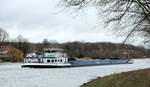 GMS  BCF SPRINTER  (02104800 , 99,71 x 9,5m) am 12.01.2021 im Sacrow-Paretzer-Kanal / Weißer See / UNTERE-HAVEL-WASSERSTRASSE  Höhe Neu Fahrland / Nedlitz auf Bergfahrt nach Berlin.