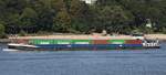 Binnenfrachtschiff BCF KURIER (ENI 02323146); Eigner/Betreiber: Modal; Datum: 18.08.2025; Aufnahmeort: Elbe/Hafen Hamburg, Deutschland.