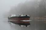 GMS  CALBE  (04030850 , 67 x 8,20m) kam am 02.03.2021 im Sacrow-Paretzer-Kanal /  UNTERE HAVEL-WASSERSTRASSE  zw. dem Göttin/- und Schlänitzsee auf Bergfahrt. 