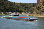 GMS DEZI (ENI:02326350) L.135m B.11,45m To.3905 TEU 268 am 21.07.2020 auf dem Rhein in St.Goar (Loreley) zu Berg.