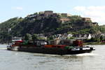 GMS Gerard-Albert (ENI:02324792) L.135m x B.11,45m T.3743 am 29.05.2019 auf dem Rhein zu Berg bei Koblenz.