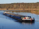 GMS GEESTE (ex Heimatland), Buxtehude ENI 04023290 läuft von Hamburg kommend in den Elbe-Seitenkanal ein; Artlenburg. 01.01.2020
