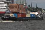 Binnenfrachtschiff HYPERION; Aufnahmeort: Elbe/Hafen Hamburg, Deutschland; Datum: 11.07.2025; Info: IMO 02204724; Bj.
