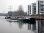 GMS Megan , 02325303 , 67 x 8,20 , am 14.01.2013 auf der Spree in Berlin-Siemensstadt zu Berg.