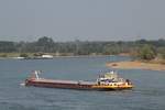 GMS Borneo (02327438 , 110 x 11,45m) am 05.07.2017 bei Rees auf Rhein-Bergfahrt , im Hintergrund kommt  GMS Meruada (02326908 , 110 x 11,45m) zu Tal.