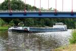 Am 17.08.2013 unterquerte das  GMS Martina (02300258 , 80 x 8m) auf dem MLK die Strassenbrücke der B 188 nahe Bergfriede mit Fahrtrichtung MD.