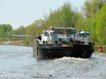 GMS Marcel (04030900 , 66,84 x 8,19m) am 17.04.2020 im Teltowkanal Höhe Teltow auf Talfahrt.