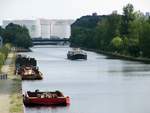 Blick vom Goerdelersteg auf den WESTHAFENKANAL in Berlin zu Berg am 19.08.2020.