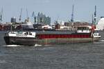 Binnenfrachtschiff MERCATOR (ENI 05501730); Datum: 19.08.2025; Aufnahmeort: Elbe/Hafen Hamburg, Deutschland. 
