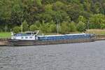 GMS MAELIES-H, ENI 02316073, L 57,27 m, B 7,04 m, 600 t, hat im Kanal zur Lanaye Schleuse festgemacht. 17.09.2026   