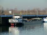 GMS Otrate (04403460 , 80 x 9,50m) am 27.02.2019 im Unterwasser der Schleuse Rothensee auf die Bergschleusung zum Mittellandkanal wartend.